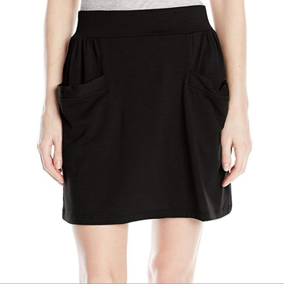 Ibex 100% Merino Wool Black Skirt Pockets - Picture 1 of 4